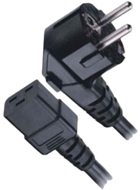 LT-322+549 ヨーロッパ電源コード、L字型シュコ CEE7/7 - C19