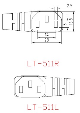 LT-511R&L - IEC 320 C13コネクタ、アングルタイプ