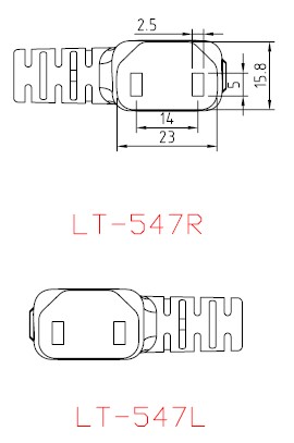 LT-547R&L - IEC 320 C17コネクタ、アングルタイプ