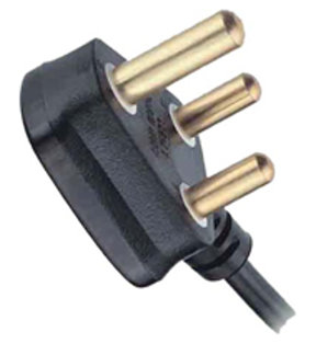 LT-306 南アフリカ/インド用電源コード SABS 164/1、BS 546